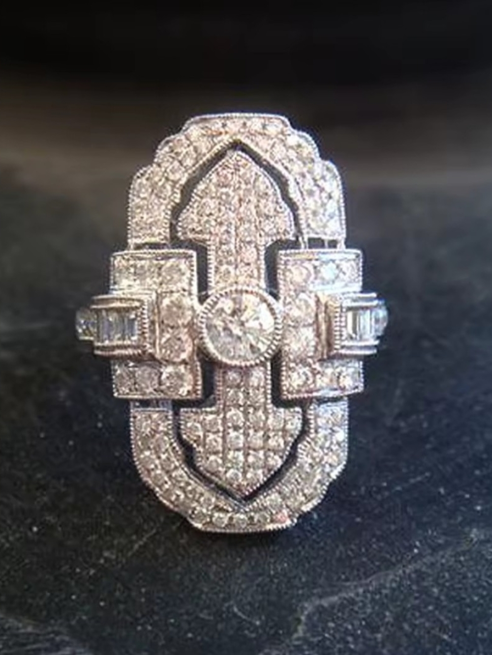 White Rhodium Tourmaline Ring